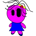 Pink cartoon girl vector image