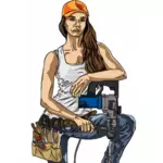 Machine worker vector illustration