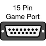 Game port with 15 poles vector clip art