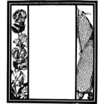 Bloemen en maïs Decoratief frame vector afbeelding