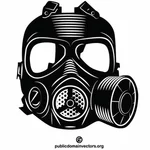 Arte de clipe monocromático de máscara de gás