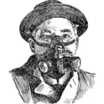 Man in gas mask