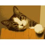 Расслабленной кошки, только что проснулся векторное изображение