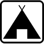 אוהל pictogram ציור וקטורי