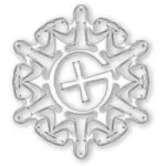 Shaded geocaching snowflake motif vector image