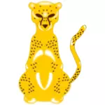 Vektorbild av dragna gul leopard