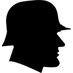 Silhouette vector clip art of German soldier