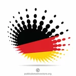 Polotónový štítek s německou vlajkou