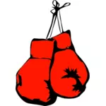 Vector drawing of fiery red boxing gloves