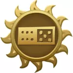 Ilustraţie vectorială de aur domino emblema