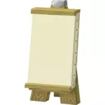 Vector image of artist's board on wooden stand