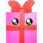 Illustrazione vettoriale di scatola regalo rosa umanoide
