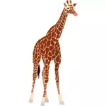 Vector illustration of tall brown giraffe