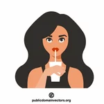 Dziewczyna pijąca koktajl