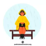 雨の中の女