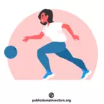 गेंदबाजी खेल रही लड़की