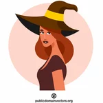 Girl wearing a witch costume