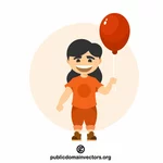 Flicka med en röd ballong