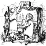 Mädchen in einer Tea-Party-Vektor-illustration