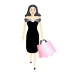 Glamour girl shopping vector image