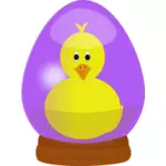 Chick in Easter egg globe vector image