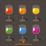 Bicchieri con liquido colorato
