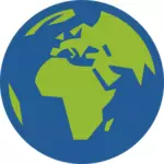 Glob cu care se confruntă Europa şi Africa ilustraţia vectorială