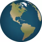 Globe facing America vector image