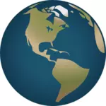Globe facing America vector illustration