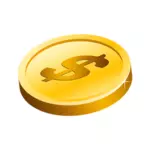 Vettore di moneta d'oro dollaro