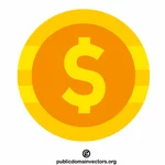 Golden dollar symbol