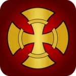 Złoty Krzyż symbol wektor