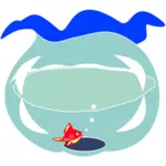 Fishbowl वेक्टर छवि में सुनहरी