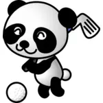 Panda che gioca glof