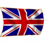Bandeira britânica em ilustração vetorial de vento