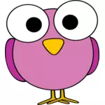 Purple large eyed bird illustration