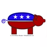共和党猪人标志的矢量剪贴画