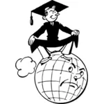 Graduate on top of the world vector image