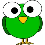 绿色的大眼睛的鸟意象