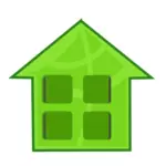 Vektor Klipart zeleného domu