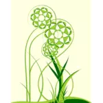Abstract green flowers vector clip art