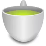 Green tea pot vector drawing