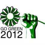 行く緑の政党のシンボル ベクトル画像