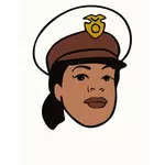 Dessin de femme policier avec avatar chapeau vectoriel