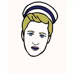 Clipart vetorial de avatar de jovem marinheiro