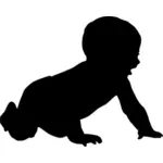 התינוק בתמונה וקטורית צללית