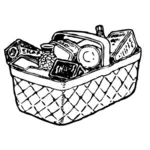 Food basket vector icon