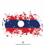 Laos bayrağı grunge mürekkep