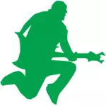 Bass guitarist silhouette vector image