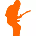 Рок гитарист силуэт векторное изображение